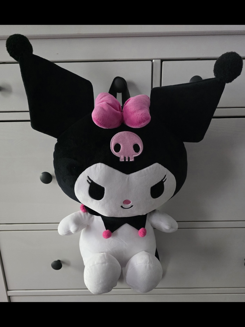 NWT Sanrio Kuromi 16" Sitting Plush Backpack w/ Zipper Pocket 🖤🩷